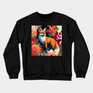 Fox and Flowers Crewneck Sweatshirt